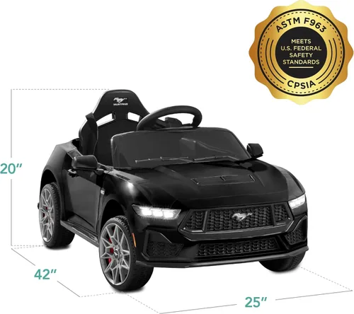 Miniatura 9 de Best Choice Products Auto Eléctrico de Paseo de 12V para Niños con Licencia Oficial de Ford Mustang con Control Parental, Luces LED, 2 Velocidades