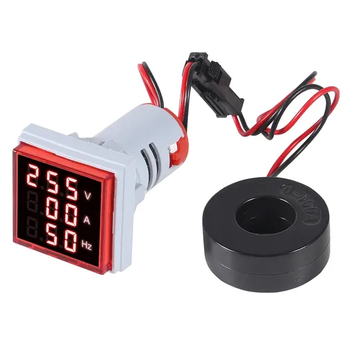 Miniatura 9 de Alinan 3 en 1 60-500V 0-100A AC Digital Amperímetro Voltímetro, Pantalla de tubo digital cuadrado de 0.866 in con transformador, Detector de voltaje