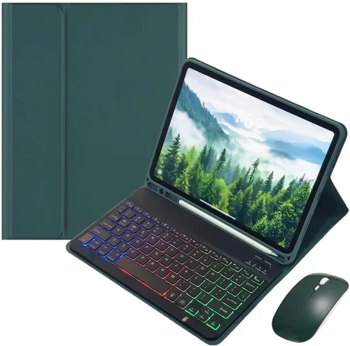 Miniatura 13 de Funda con teclado retroiluminado arcoíris para Galaxy Tab S6 Lite de 10.4 pulgadas con mouse y 7 colores RGB retroiluminación colorida teclado