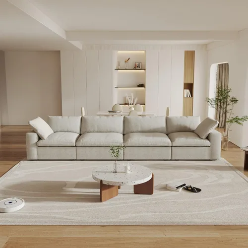 Miniatura 47 de Cloud - Sofá modular convertible de 80.3 pulgadas en forma de L para sala de estar con otomana de almacenamiento, sofás profundos minimalistas