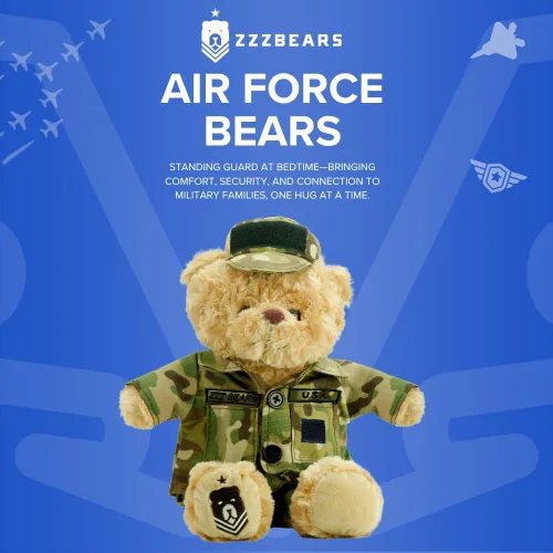 Miniatura 2 de ZZZ Bears Airman Sleeptight Air Force - Oso de peluche con libro de cuentos y sistema de sueño, regalo reconfortante para niños de la Fuerza Aérea
