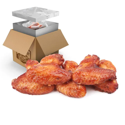 Miniatura 14 de Grumpy Butcher Heritage - Alitas de pollo cocinadas y aptas para microondas, paquete de 2 (20 onzas cada una), con ajo y parmesano de primera