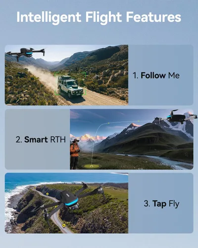 Miniatura 7 de SIMREX GPS Drone with 4K Camera for Adults , Brushless Motor Drones for Beginners ,5G WiFi FPV Foldable, Auto Return , Optical Flow & Altitude
