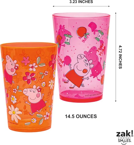 Miniatura 6 de Zak Designs Peppa Pig - Juego de vasos anidables para el hogar, vasos de plástico sin BPA de 14.5 onzas, paquete de 4