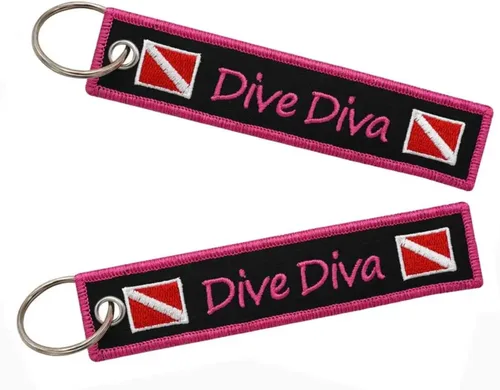 Miniatura 4 de Dive Diva Diver Down Flag Buceo Llavero Anillo, Rojo