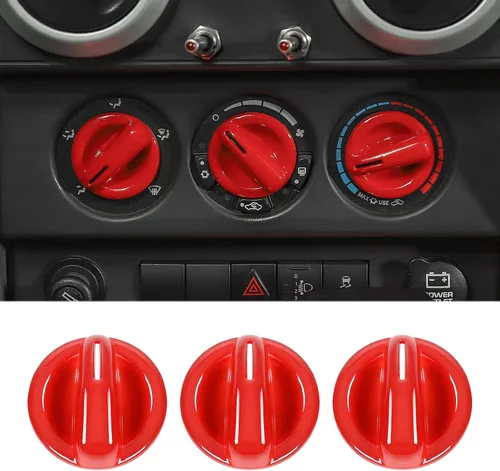 Miniatura 8 de Cubierta de botón de interruptor de aire acondicionado de fibra de carbono compatible con Jeep Wrangler JK JKU Sport X Sahara Rubicon 2007-2010