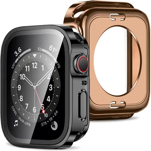 Miniatura 24 de Amizee Estuche 2 en 1 [Paquete de 2] Compatible con Apple Watch Series 9/8/ 7 de 45 mm con Protector de Pantalla Integrado, Cubierta Protectora