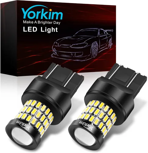 Miniatura 9 de Yorkim Bombilla LED 3157 Ámbar Brillante 3156 Luces LED de Freno/Trasera con Proyector - 3056 3156 3156A 3057 4057 3157 4157 T25 Luz Intermitente