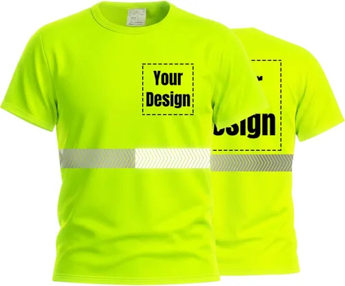 Miniatura 28 de Camiseta Hi Vis con tira reflectante de alta visibilidad, camisetas de seguridad personalizadas para tu logotipo, camisas de trabajo al aire libre
