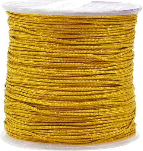 Miniatura 40 de Mandala Crafts Cordón de satén de nailon para la fabricación de joyas, 0.079 in, 55 yardas, cuerdas rojas de nailon, cordón de nudo chino para hacer