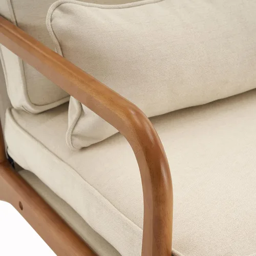 Miniatura 4 de Accent Chairs for Bedroom Upholstered Linen Armchair Lounge Chair with Extra-Thick Padded Backrest and Seat Cushion Sofa Chairs Single Reading