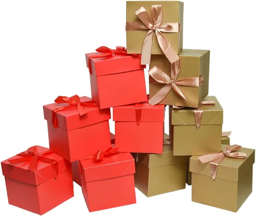Miniatura 19 de 12 cajas de regalo de Navidad con tapas, cajas negras para cumpleaños, bodas, día de San Valentín, Navidad, aniversario (negro, 4 x 4 x 4 pulgadas)