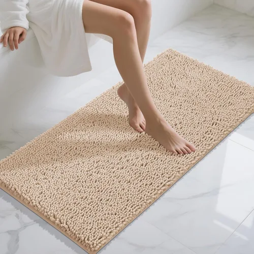 Miniatura 58 de Yimobra Alfombras lavables para baño, alfombra de baño de chenilla súper suave y absorbente para piso y alfombra, alfombra antideslizante de secado