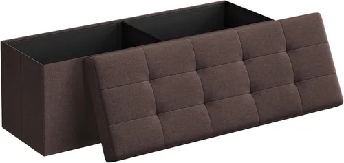 Miniatura 8 de SONGMICS Colección MAZIE - Banco otomano plegable de almacenamiento de 43 pulgadas, reposapiés otomano, banco para el final de la cama, pecho