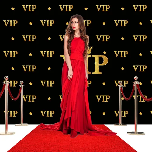 Miniatura 4 de VitalCozy 6.5 x 5 pies telón de fondo VIP para fotografía alfombra roja evento película premio telón de fondo corona estrella negro telón de fondo