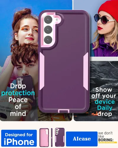Miniatura 5 de AICase Funda para Samsung Galaxy S22, soporte magnético para automóvil, resistente de 2 capas, duradero, protección de grado militar, a prueba