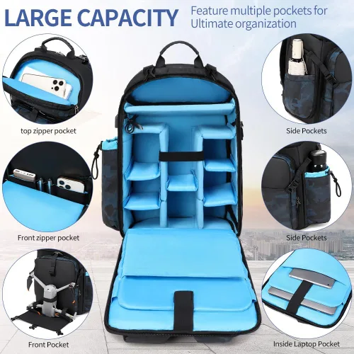 Miniatura 5 de Mochila para cámara DSLR/SLR/sin espejo, bolsa grande para fotografía para hombres y mujeres, con compartimento para laptop y soporte para trípode