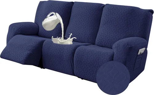 Miniatura 17 de Gennia Funda Impermeable para Sofá Reclinable, Fundas Elásticas para Sofá Reclinable con Bolsillos, Fundas Lavables para Sillón Reclinable Lazy Boy