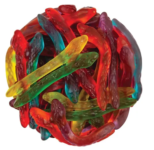 Bayside Candy Twin Snakes Sweet & Sour Gummi Candy – Sour Tangy Gummi Twin Snakes – Twin Snakes Sweet & Sour Gummy Candy (1 libra)