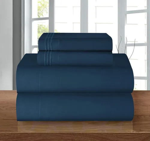 Miniatura 114 de Elegant Comfort - Juego de sábanas de 4 piezas de microfibra, 1500 hilos, sin arrugas, sábana bajera elástica, esquinas tipo bolsillos profundos