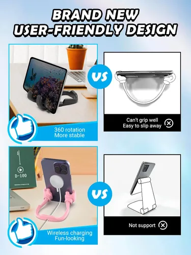 Miniatura 6 de Rellenos de calcetín para adolescentes, niñas, niños, adultos Soporte para teléfono celular: SOPORTE DE TELEFONO CELULAR PEREZOSO CON PULGAR HACIA