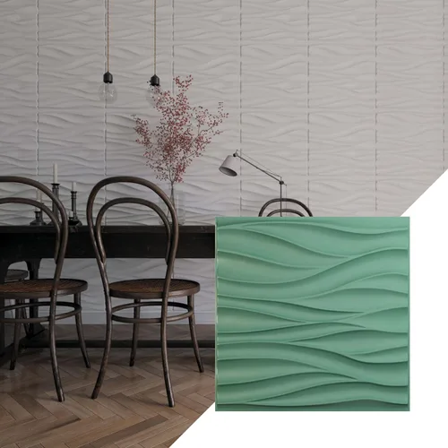 Miniatura 10 de Ekena Millwork 19 5/8 pulgadas de ancho x 19 5/8 pulgadas de alto, ondulado EnduraWall decorativo 3D, cobre envejecido (cubre 2.67 pies cuadrados).