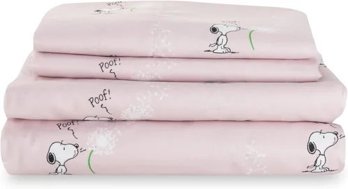 Miniatura 16 de Berkshire Blanket Peanuts® - Juego de sábanas para niños, tamaño individual, 3 piezas, lindo personaje Snoopy impreso, sábanas de microfibra suave