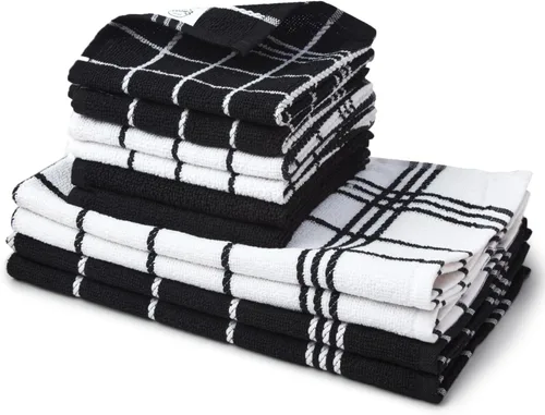 Miniatura 14 de Encasa XO Juegos de Toallas de Cocina y Paños de Cocina Toalla de Mano de Algodón Multiusos, Altamente Absorbente para Limpieza y Reutilizable
