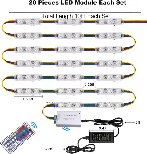 Miniatura 4 de EAGWELL Luces LED de módulo, 40 pies SMD 5050 Luz de ventana de escaparate impermeable Luces LED de negocios Luz decorativa para tienda Señales