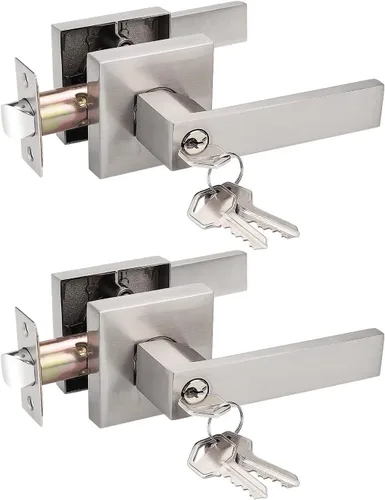 Miniatura 15 de Probrico - Paquete de 6 manijas de puerta para entrada de dormitorio interior, perillas de puerta con cerradura de una llave, entrada con llaves