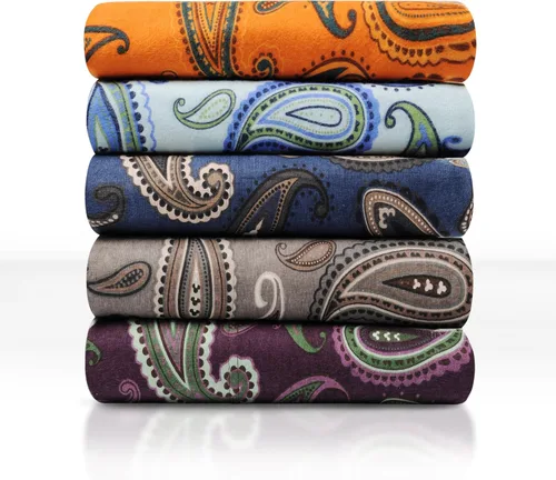 Miniatura 6 de Superior Juego de sábanas de algodón de franela con diseño paisley o sólido, sábanas cálidas y suaves, ropa de cama tradicional bohemia, incluye 1