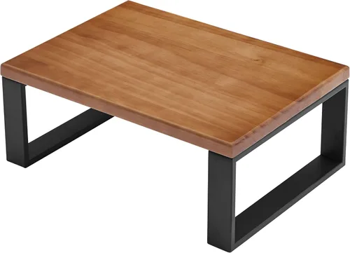 Taburete de madera maciza para adultos y personas mayores, antideslizante, escalones de cama resistentes para camas altas con capacidad de 500 Nogal