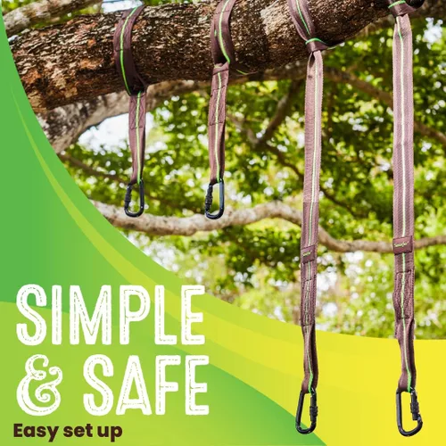 Miniatura 2 de Swurfer Correas de Árbol para Columpio y Hamaca – Kit de Colgado para Hamaca, Columpios de Árbol, Duradero, Resistente a la Intemperie, Libre