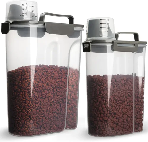 Miniatura 12 de TIOVERY Recipiente mejorado para almacenamiento de comida para perros pequeño, recipiente hermético para comida de gatos, recipiente para comida