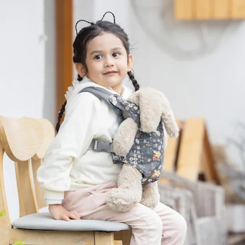 Miniatura 2 de GAGAKU Portabebés de juguete para muñecas Accesorio de muñeca Portador de animales de peluche para niños con correas ajustables - Gris - Ciervo
