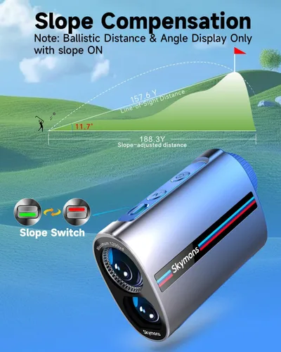 Miniatura 4 de Mini Metal Golf RangeFinder with Slope,1200Y Range Finder, 0.3s Flagpole Locking Vibration, 7X Magnification, 95%Transmission Lens,Flag Pole Lock