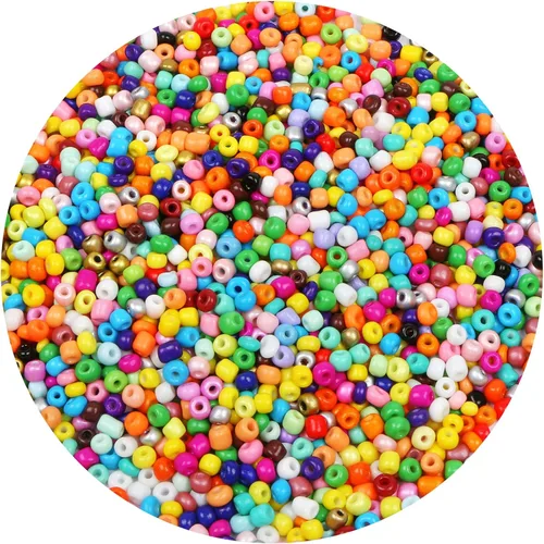 Miniatura 28 de 2200 cuentas de semillas de vidrio a granel, cuentas de poni 6/0 de 0.157 pulgadas a granel para fabricación de joyas, cuentas espaciadoras sueltas