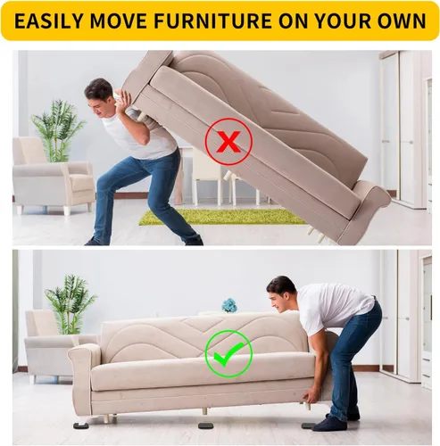 Miniatura 4 de new space Deslizadores de muebles de 3 pulgadas, 12 deslizadores para mover muebles, deslizadores de muebles resistentes para alfombras