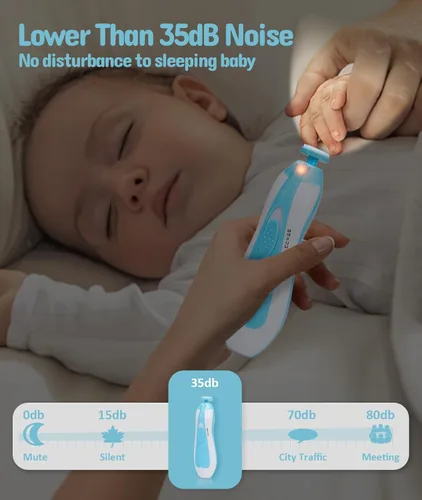 Miniatura 7 de Kit de cuidado de la salud y aseo para bebés, kit de recortador de uñas eléctrico de seguridad, kit de cuidado para recién nacidos con peine