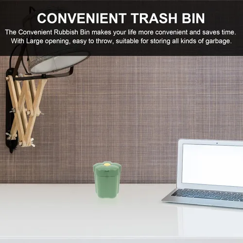 Miniatura 2 de Operitacx Tapa de cubo de basura en forma de flor, bonito contenedor de basura para dormitorio, oficina y baño, elegante diseño decorativo que