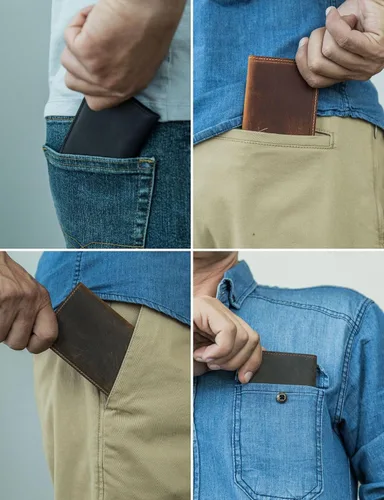 Miniatura 5 de Carteras de cuero genuino hechas a mano, tarjeteros minimalistas y fundas para pasaporte, regalo hecho a mano