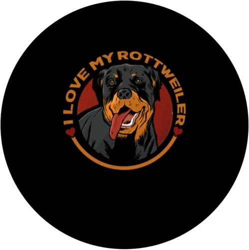 Miniatura 3 de I Love My Rottweiler Dueño de perro PopSockets PopGrip intercambiables con corazón rotativo