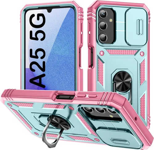Miniatura 43 de PASNEW Funda para Samsung Galaxy A54, Soporte Metálico y Cubierta Deslizante para Cámara, Militar Multicapa Resistente de Cuerpo Completo a Prueba