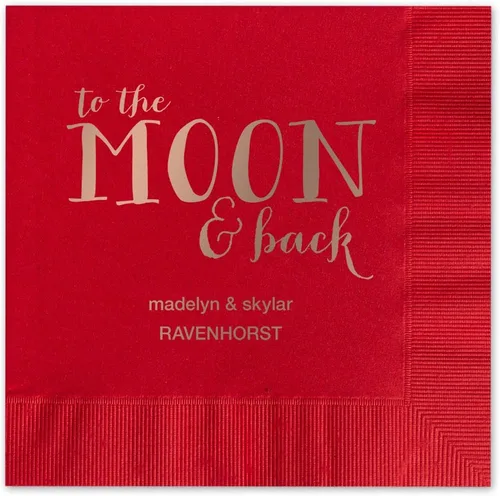 Miniatura 4 de Moon And Back - Servilletas de cena personalizadas, 100 servilletas negras de papel de 3 capas con elección de papel de aluminio/servilletas