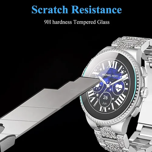 Miniatura 3 de Protector de pantalla compatible con Rapocon Smart Watch, [3 unidades] Película protectora de pantalla de vidrio templado 9H compatible con relojes