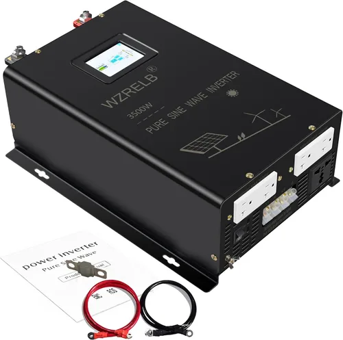 Miniatura 10 de WZRELB Inversor de onda sinusoidal pura de 2500 W, 24 V CC a 120 V/240 V CA, 4 salidas de CA, terminal de cable duro, eficiencia del 91.6 %