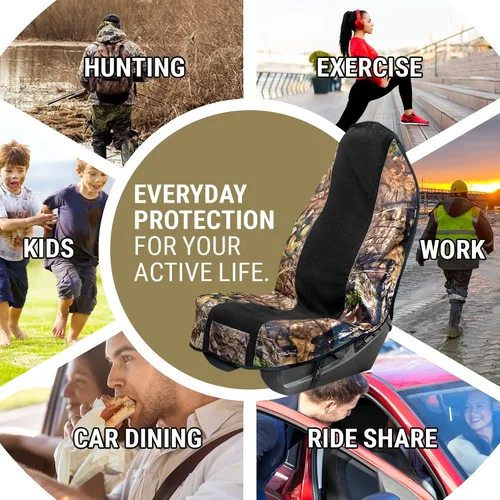Miniatura 3 de Season Guard Mossy Oak Camo Funda Protectora de Toalla para Asiento de Automóvil; Ideal para Después de Entrenamientos de Gimnasio, Perros, Niños