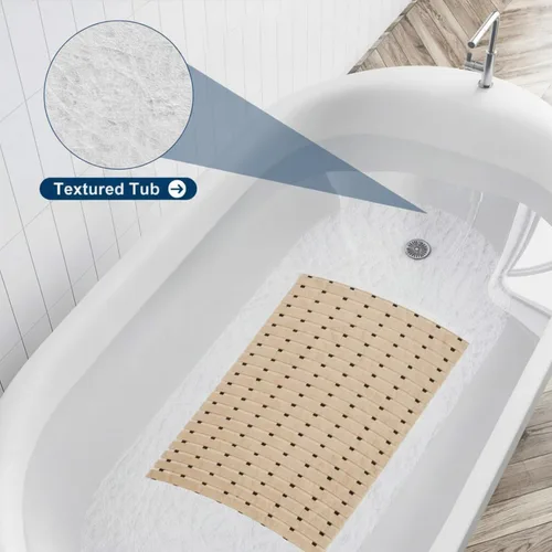 Miniatura 6 de AceOrbit Tapete con peso antideslizante para bañera, tapete de baño texturizado de elastómero termoplástico (TPE) para superficies texturizadas