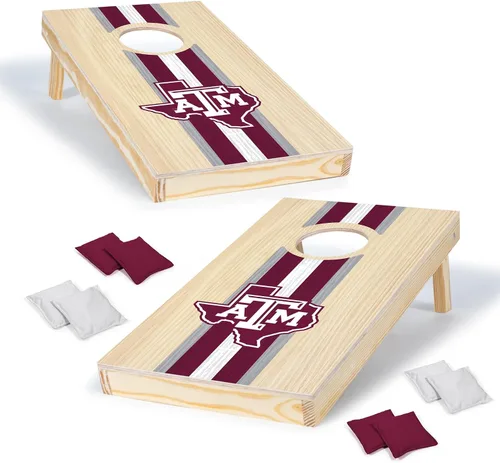 Wild Sports College - Juego de cornhole de madera maciza de 1 x 2 pies con impresión directa HD gráficos del equipo, tamaño de viaje