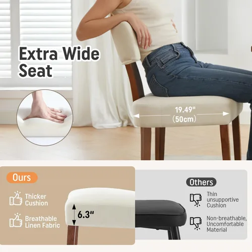 Miniatura 7 de Juego de mesa de comedor ovalada extensible de 59 a 90 pulgadas con 4 sillas de comedor con respaldo en T para 4 personas, moderna mesa de comedor